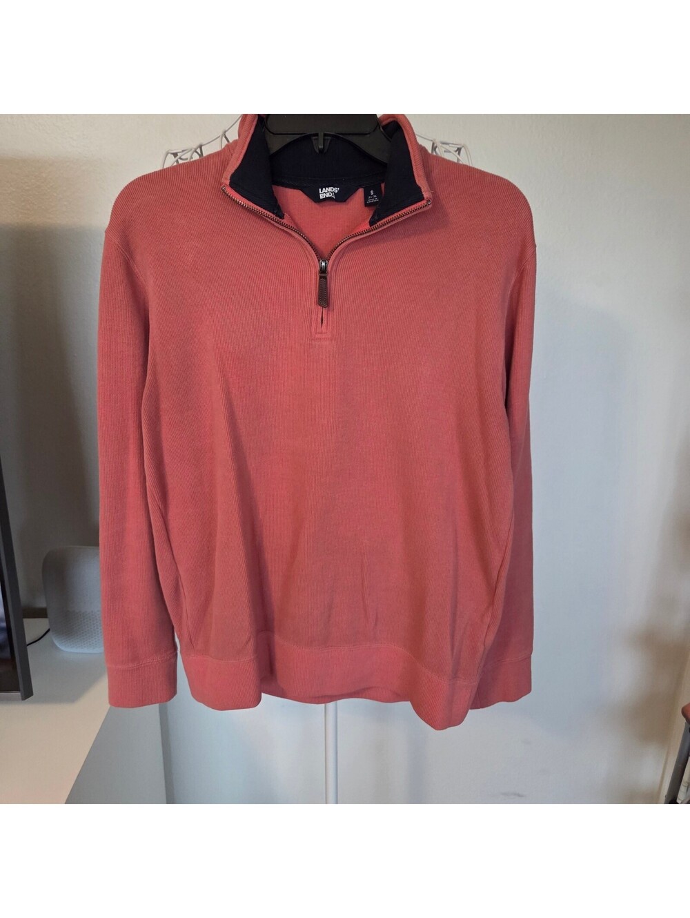 Lands' End Womens Half-Zip Pullover Sweater Size S in Coral